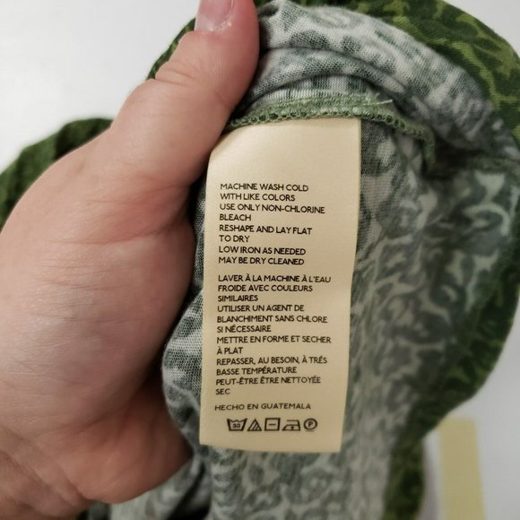 Anthropologie Womens Green Motif Draped T-Shirt Size L Short Sleeve Modal - Picture 6 of 12